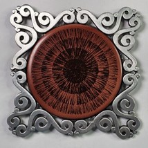 Single Vintage Decorative Coaster Twisted Metal Brown Disc Core 5&quot; Earth... - $14.99