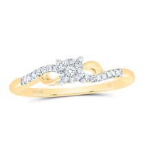 10kt Yellow Gold Womens Round Diamond Cluster Promise Bridal Ring 1/10 Cttw - £187.22 GBP