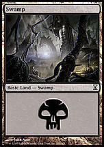 Mtg x4 Swamp Basic Lands 1 Of Each Version Time Spiral - £0.79 GBP