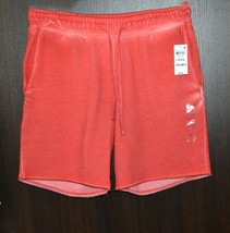 Sun+Stone Men&#39;s Dark Orange Regular Fit Garment Dyed 8&quot; Fleece Shorts Si... - £18.16 GBP