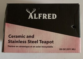 New ALFRED Ceramic and Stainless Steel TEAPOT Cherry Blossoms 20 oz NIB - £16.44 GBP