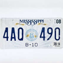 2014 United States Mississippi Guitar Bus License Plate 4AQ 490 - £14.68 GBP