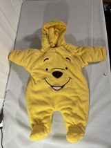 Disney Winnie The Pooh Infant Sz 3-6M Soft  Snow Body Suit. Side Zips. Hoodie. - £16.89 GBP