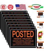 Bright Orange No Trespassing Signs - 10x7 Aluminum, 8 Pack for Property ... - $50.34 CAD