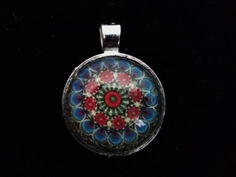 Design 31 Polish necklace or pierced earrings Pendant w/ Glass Cabochon Silver   - £3.43 GBP