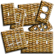 Brown Wicker Straw Style Light Switch Outlet Wall Plates Kitchen Bathroom Decor - £14.37 GBP+