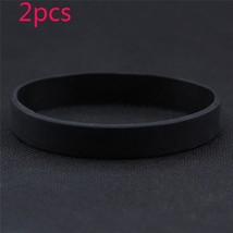 2 Pcs/set Silicone Rubber Wristband Flexible Cuff Bracelet Sports Casual Bangle  - £11.47 GBP