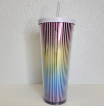 Starbucks 2019 Summer Cold Cup Love Pride Stripe Rainbow Tumbler 24 oz Straw Lid - £9.56 GBP