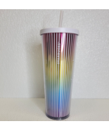 Starbucks 2019 Summer Cold Cup Love Pride Stripe Rainbow Tumbler 24 oz S... - £9.62 GBP