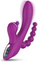 3 in 1 G-Spot Vibrator Toy-Clitoral Vibrator Toy Vaginal Dildo Vibrator (Purple) - £20.03 GBP