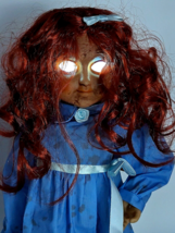 Haunted Doll Animated Creepy Girl Arms Head Move Talks Eyes 18&quot; Blue Halloween - £29.42 GBP