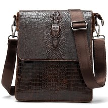 Men&#39;s Genuine Leather Bag for Men Cocrodile Pattern Messenger Bags Men Shoulder  - £65.87 GBP