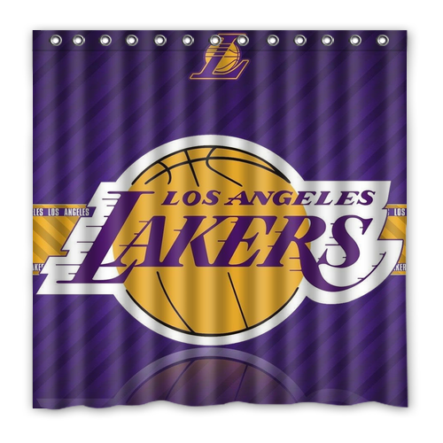 New!!! Los Angeles Lakers Custom Waterproof Polyester Shower Curtain 4 Size Item image 13
