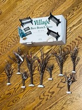 Department 56 Christmas cottage Dickens village LOT Bare Branch Trees benches - £55.04 GBP