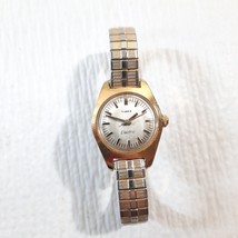 Vintage Timex Electric Watch Gold Tone Round stretch Automatic For repai... - $17.00