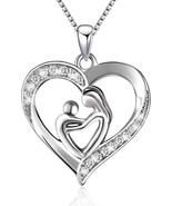 925 Sterling Silver Mother and Child Love Heart - £11.79 GBP