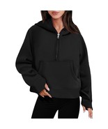 Sweatshirts For Women Half Zip Cropped Hoodies Oversized Fleece Quarter ... - £50.83 GBP