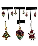 Christmas Earrings Tree Ornament Light Bulb Santa Claus Bundle Lot of 3 ... - $23.55 CAD