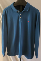 Tommy Bahama Blue Long Sleeved Polo Shirt Mens Size XXL Supima cotton - $34.64