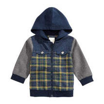 First Impressions Boys Hooded Patchwork Jacket, Various Sizes - $18.00