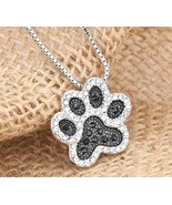 Rhinestone Paw Print Necklace - $16.00