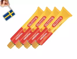 4 Tube of Swedish Mustard, Slotts Senap Original 220 g, Classic Mustard ... - $27.68