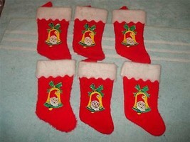 6 Vintage Christmas Santa Mini Stockings - £15.51 GBP