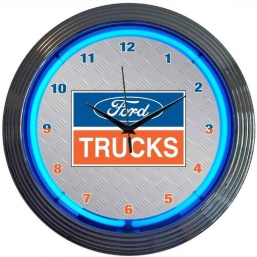 Ford Trucks Licensed OLP Sign Neon Clock 15"x15" - $85.99