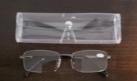 Gunmetal Rectangular Metal Framed ~ Spring Hinged ~ +2.50 Reading Glasses ~L14 - $14.96