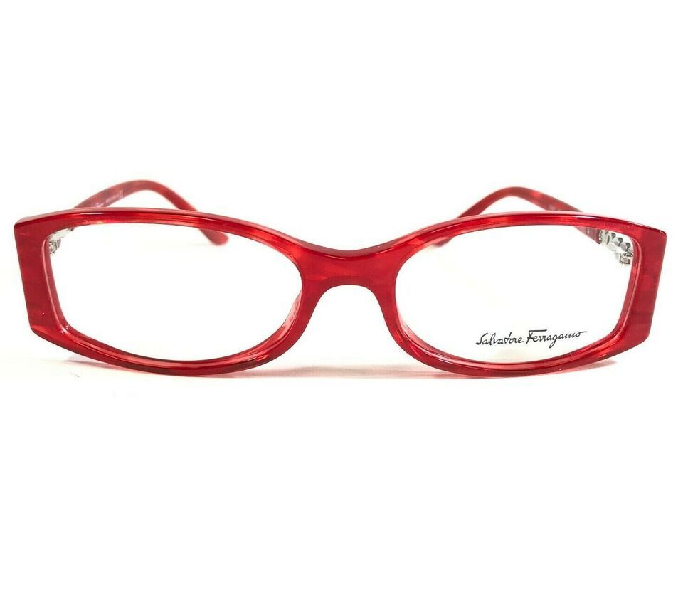 Salvatore Ferragamo Eyeglasses Frames 2667 656 Clear Red Silver Chains 5... - $69.29