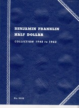 Coin Book Benjamin Franklin Half Dollar  1948 to 1963 Whitman Coin Folder - $5.00