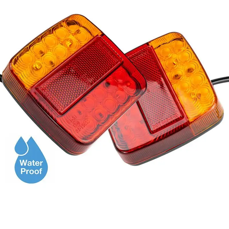 LED Rear Side Indicator Lights 26LEDs Reverse Backup Stop Turn Signal Trailer - £20.43 GBP