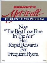 Braniff&#39;s Get-it-all Frequent Flyer Program Counter Top Sign 1988 - £62.51 GBP