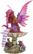 Amy Brown Gothic Manga Magenta Fairy Sculpture Figurine Whimsical Wild Forest - £31.96 GBP