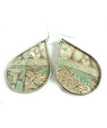 Boho Earrings, Statement Earrings, Paper Earrings, Decoupage Earrings, Rustic Ea - $22.00