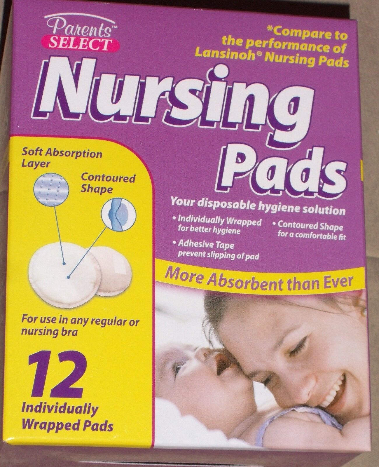 12 PARENTS SELECT Nursing Pads 4.25&quot; Breast Pads Disposable INDIVIDUALLY... - $5.93