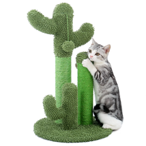 Cactus Cat Scratching Post - 23&quot; Sisal Scratcher for Cats, Green - $41.43