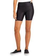 allbrand365 designer Womens Shiny Compression Bike Shorts,Deep Black,X-S... - $23.51