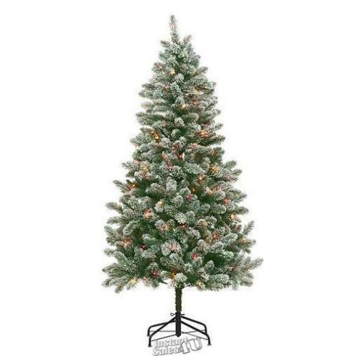 Primary image for National Tree Company 6' Pre-Lit Flocked Christmas Tree Multicolor Lights