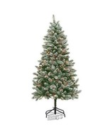 National Tree Company 6&#39; Pre-Lit Flocked Christmas Tree Multicolor Lights - £216.63 GBP