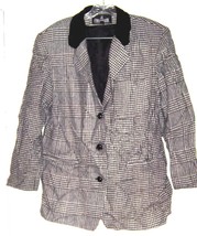 J.L. Colebrook Black &amp; White Houndstooth Blazer Jacket Size 14 - $26.99