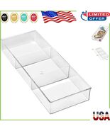 Clear 3-Compartment Drawer Organizer for Cosmetics &amp; Craft Supplies - Ea... - $17.26 CAD