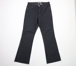 Vintage 90s Grunge Goth Womens Size 13/14 Stretch Striped Flared Denim J... - $98.95