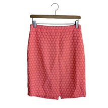 J. Crew Factory | The Pencil Skirt in a Neon Coral Orange Dot Print, size 2 - £19.82 GBP