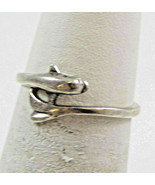 Vintage 925 Sterling Silver dolphin band Ring Size 5.5 - £15.49 GBP