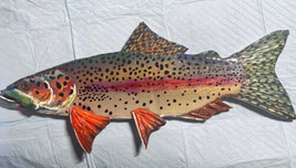 Cutbow Trout, Left Face, 2023-24 14 1/2 X 1/2, Straight Fish Carving - £45.15 GBP