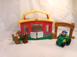 Fisher Price Little People Animal Sounds Stable Farm with Tractor &amp; accessories  - £7.78 GBP