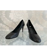 TORY BURCH Black Leather Round Toe Pumps/Heels w/ Snakeskin Detail Sz 10... - $158.30