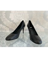 TORY BURCH Black Leather Round Toe Pumps/Heels w/ Snakeskin Detail Sz 10... - £126.53 GBP