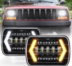 Pair 7X6&quot; LED Headlights Hi/Lo DRL Turn Signal For 82-93 Chevy S10 Blazer GMC….. - $38.61